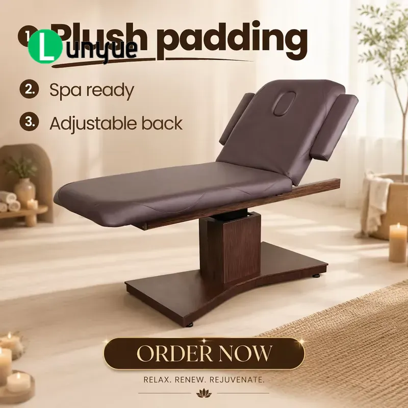 Spa Wellness Gym - Elektrikli Masaj Yatağı, Ahşap Desenli Taban,