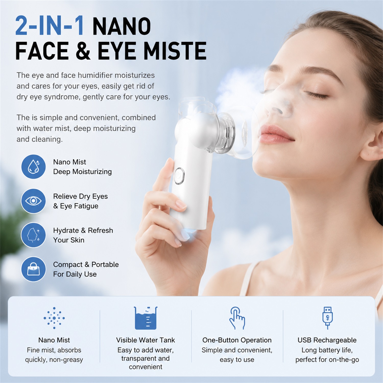 Face Steamer - 2'si 1 Arada Yüz Nemlendirici Cihaz: